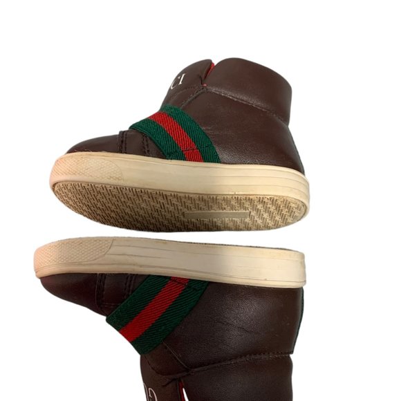 Gucci Toddler Brown, Green & Red Booties/Shoes Size 5 - Picture 7 of 11